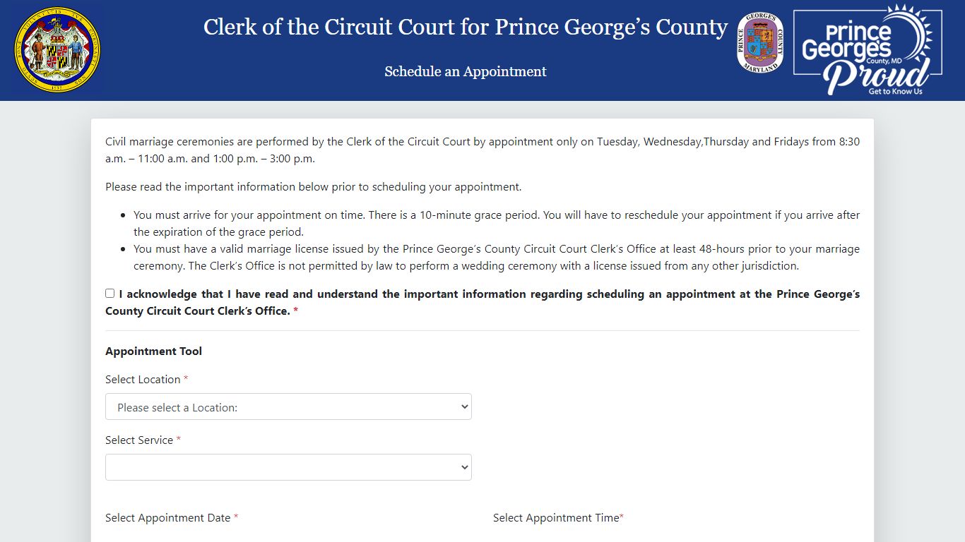 Marriage License - Prince George's County, Maryland